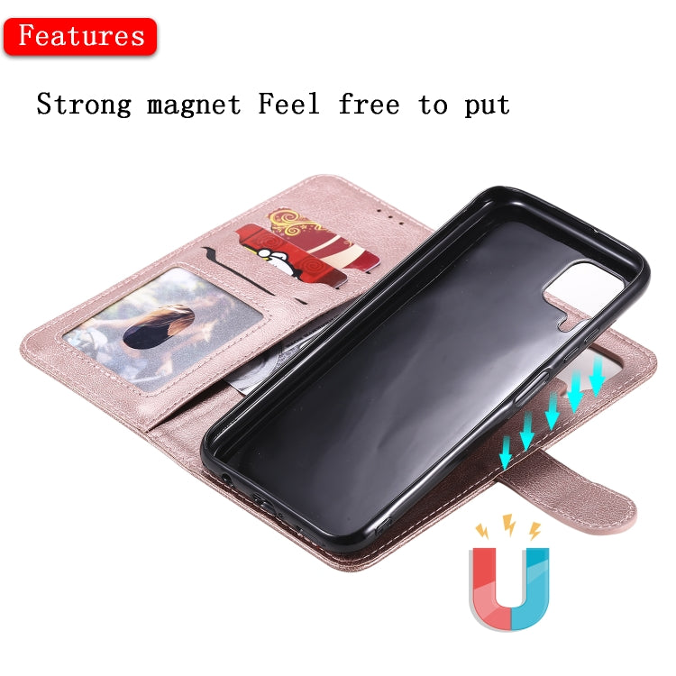For Huawei P40 Pro 2 in 1 Solid Color Detachable PU Leather Case with Card Slots & Magnetic Holder & Photo Frame & Wallet & Strap