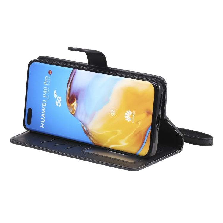 For Huawei P40 Lite 2 in 1 Solid Color Detachable PU Leather Case with Card Slots & Magnetic Holder & Photo Frame & Wallet & Strap