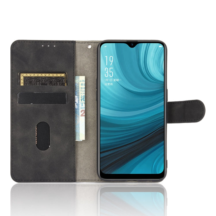For OPPO A7(AX7) / A5s / AX5s / A12 Solid Color Skin Feel Magnetic Buckle Horizontal Flip Calf Texture PU Leather Case with Holder & Card Slots & Wallet