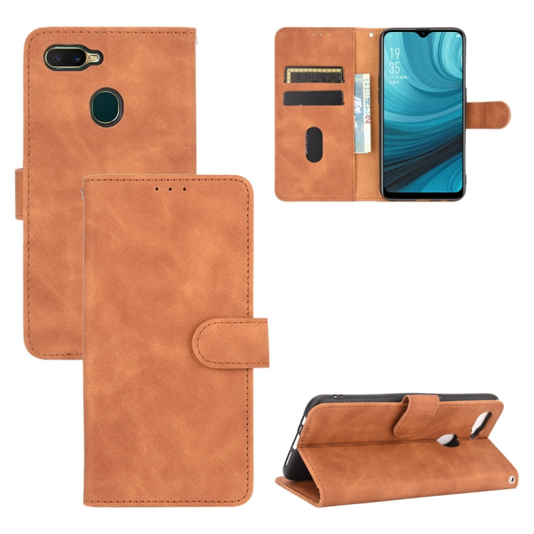 For OPPO A7(AX7) / A5s / AX5s / A12 Solid Color Skin Feel Magnetic Buckle Horizontal Flip Calf Texture PU Leather Case with Holder & Card Slots & Wallet