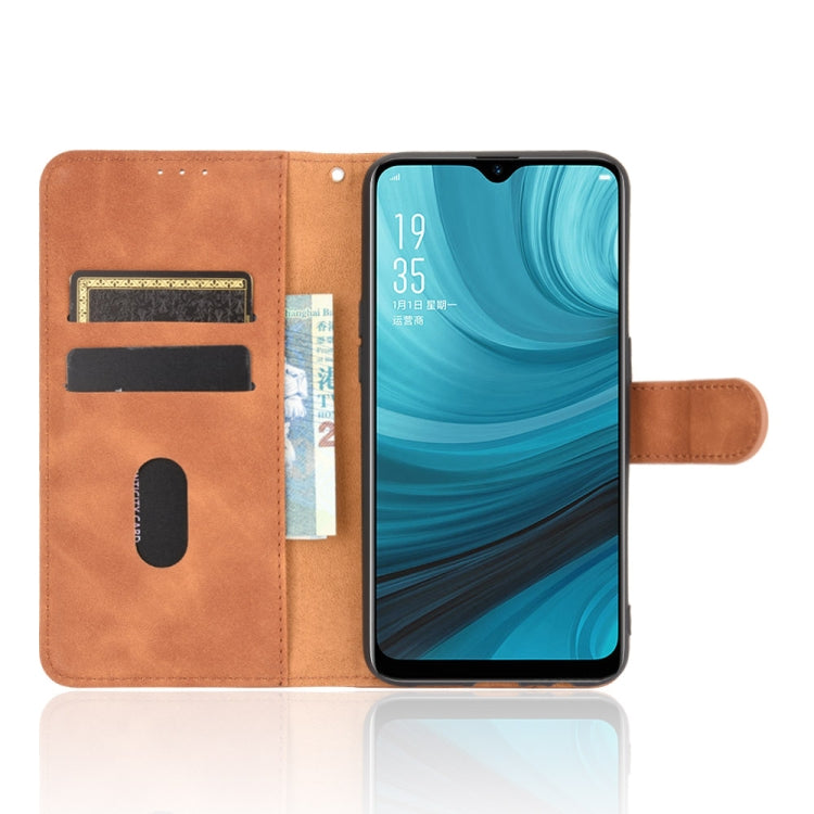 For OPPO A7(AX7) / A5s / AX5s / A12 Solid Color Skin Feel Magnetic Buckle Horizontal Flip Calf Texture PU Leather Case with Holder & Card Slots & Wallet