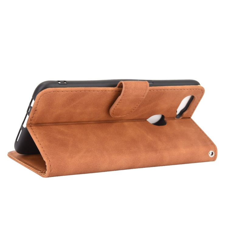 For OPPO A7(AX7) / A5s / AX5s / A12 Solid Color Skin Feel Magnetic Buckle Horizontal Flip Calf Texture PU Leather Case with Holder & Card Slots & Wallet