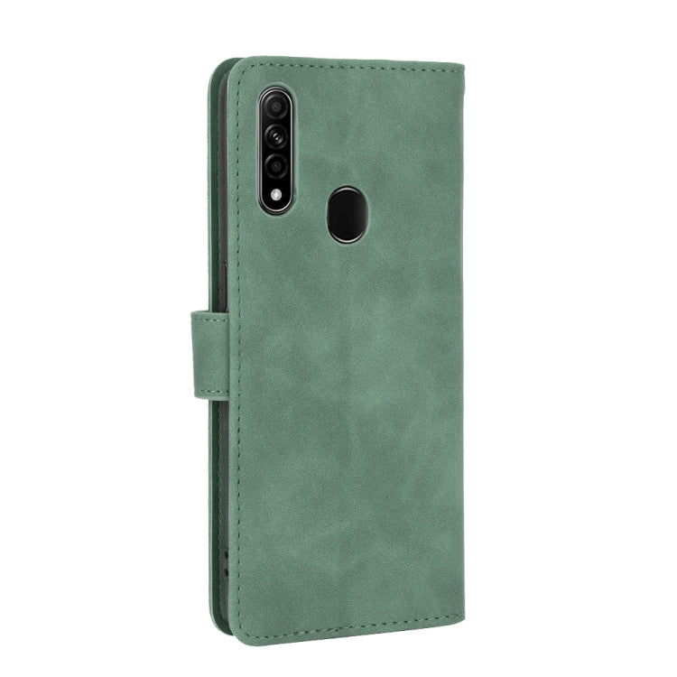 For OPPO A8 / A31 (2020) Solid Color Skin Feel Magnetic Buckle Horizontal Flip Calf Texture PU Leather Case with Holder & Card Slots & Wallet