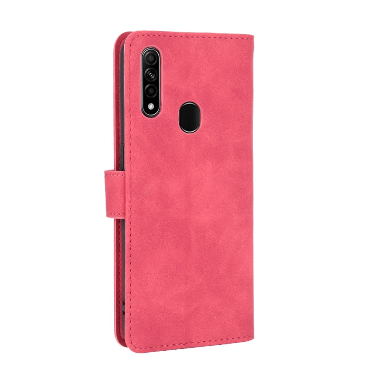 For OPPO A8 / A31 (2020) Solid Color Skin Feel Magnetic Buckle Horizontal Flip Calf Texture PU Leather Case with Holder & Card Slots & Wallet