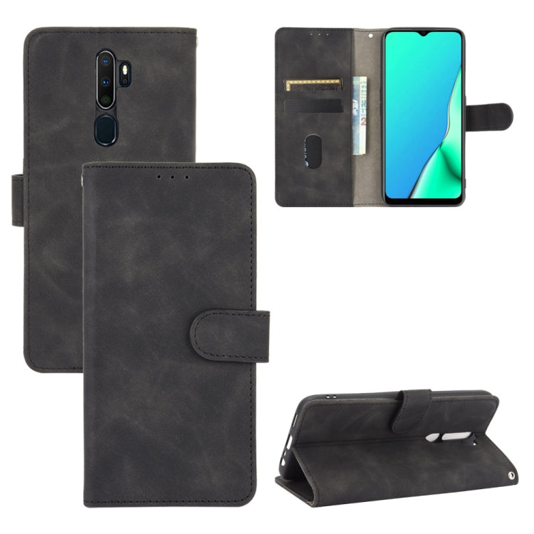 For OPPO A9 (2020) / A11 / A11X / A5 (2020) Solid Color Skin Feel Magnetic Buckle Horizontal Flip Calf Texture PU Leather Case with Holder & Card Slots & Wallet