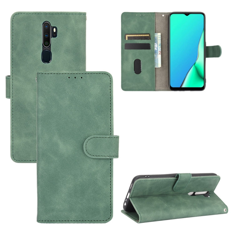 For OPPO A9 (2020) / A11 / A11X / A5 (2020) Solid Color Skin Feel Magnetic Buckle Horizontal Flip Calf Texture PU Leather Case with Holder & Card Slots & Wallet
