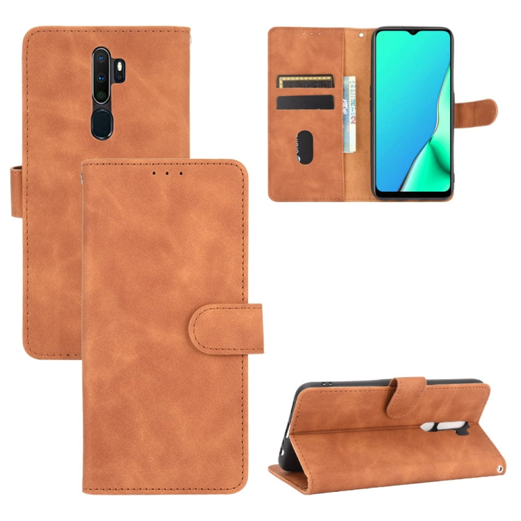 For OPPO A9 (2020) / A11 / A11X / A5 (2020) Solid Color Skin Feel Magnetic Buckle Horizontal Flip Calf Texture PU Leather Case with Holder & Card Slots & Wallet