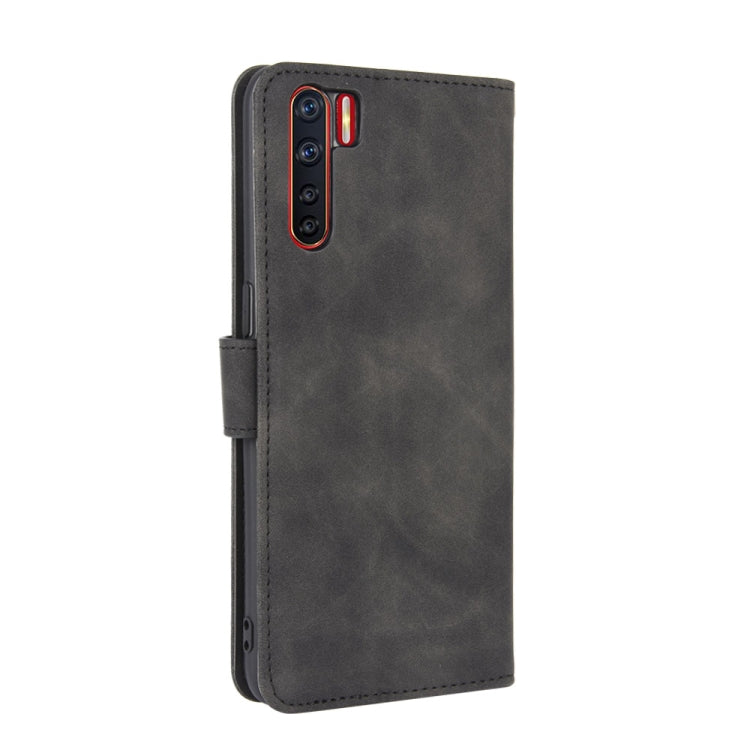 For OPPO A91 / F15 / Reno3(Southeast Asia Version) Solid Color Skin Feel Magnetic Buckle Horizontal Flip Calf Texture PU Leather Case with Holder & Card Slots & Wallet