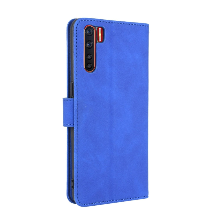 For OPPO A91 / F15 / Reno3(Southeast Asia Version) Solid Color Skin Feel Magnetic Buckle Horizontal Flip Calf Texture PU Leather Case with Holder & Card Slots & Wallet