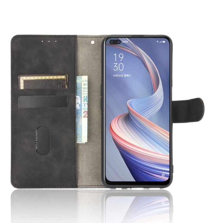 For OPPO A92s Solid Color Skin Feel Magnetic Buckle Horizontal Flip Calf Texture PU Leather Case with Holder & Card Slots & Wallet