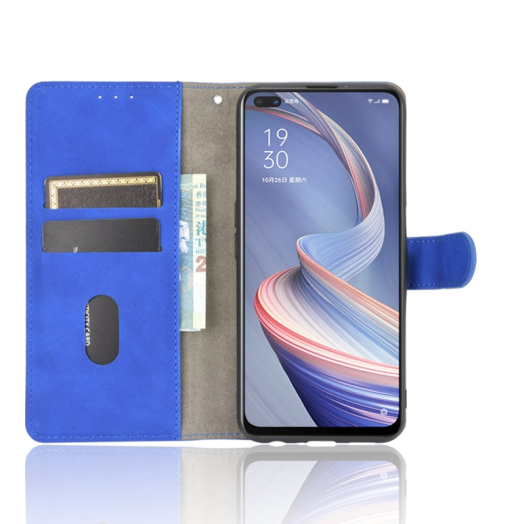 For OPPO A92s Solid Color Skin Feel Magnetic Buckle Horizontal Flip Calf Texture PU Leather Case with Holder & Card Slots & Wallet