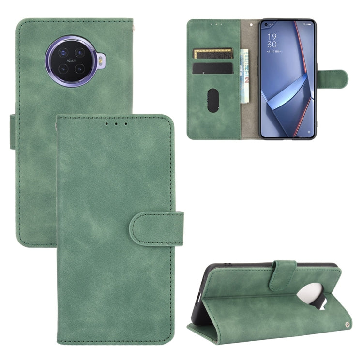 For OPPO Ace2 Solid Color Skin Feel Magnetic Buckle Horizontal Flip Calf Texture PU Leather Case with Holder & Card Slots & Wallet