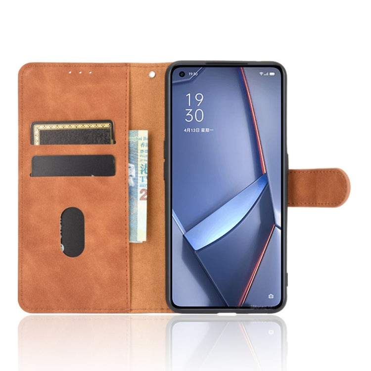 For OPPO Ace2 Solid Color Skin Feel Magnetic Buckle Horizontal Flip Calf Texture PU Leather Case with Holder & Card Slots & Wallet