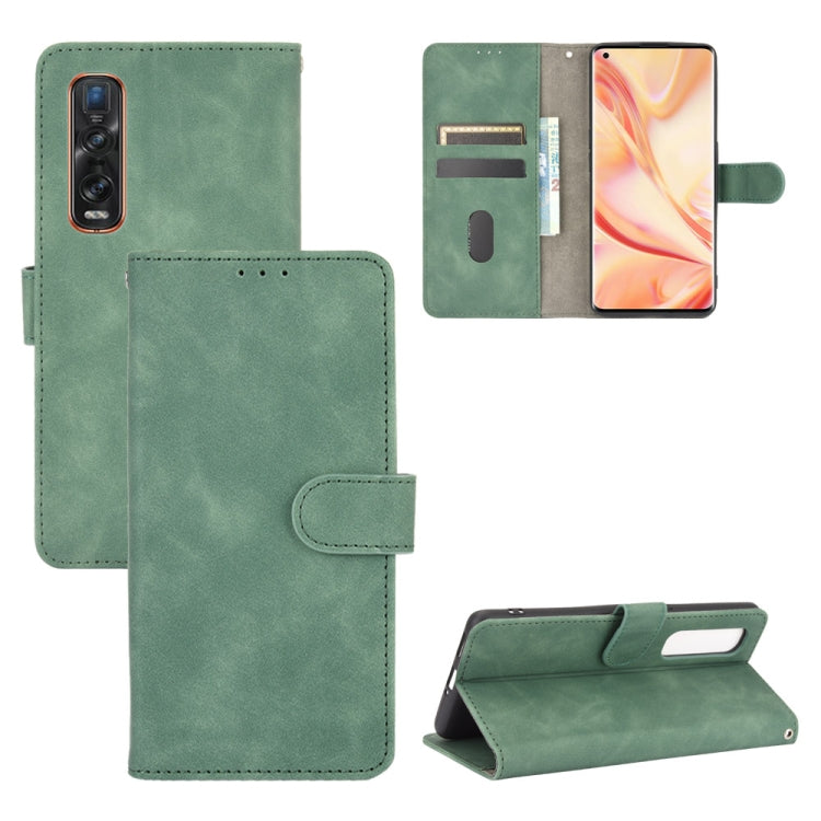 For OPPO Find X2 Pro Solid Color Skin Feel Magnetic Buckle Horizontal Flip Calf Texture PU Leather Case with Holder & Card Slots & Wallet
