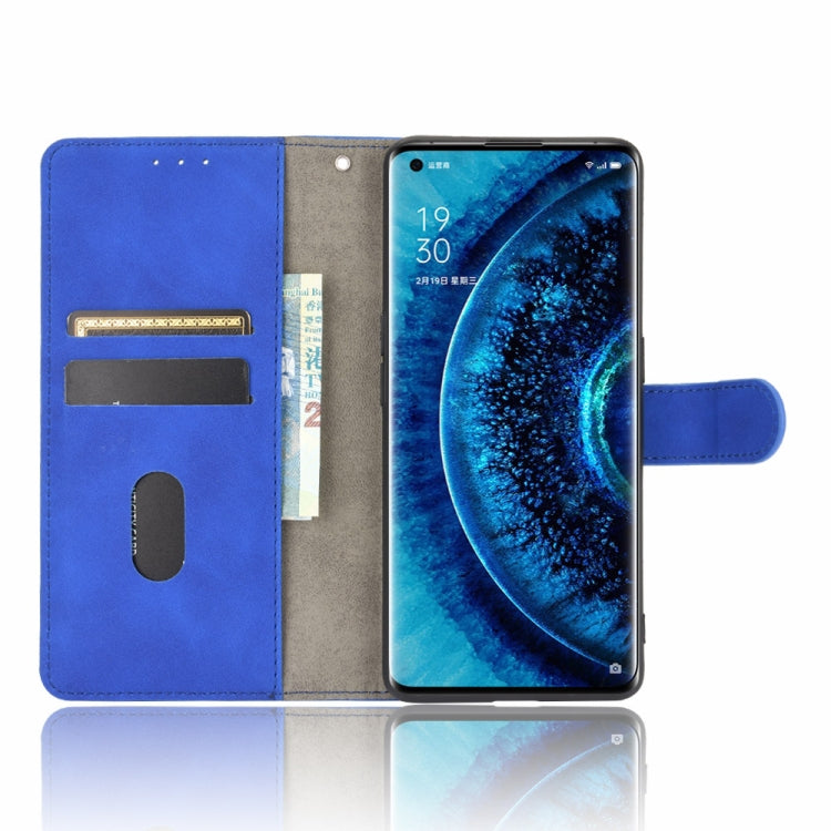 For OPPO Find X2 Solid Color Skin Feel Magnetic Buckle Horizontal Flip Calf Texture PU Leather Case with Holder & Card Slots & Wallet