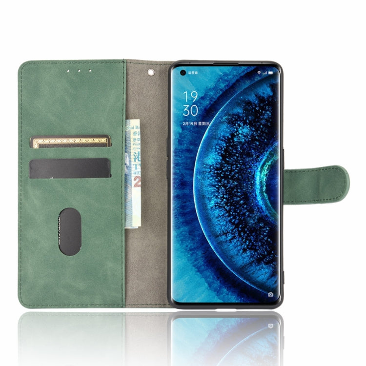 For OPPO Find X2 Solid Color Skin Feel Magnetic Buckle Horizontal Flip Calf Texture PU Leather Case with Holder & Card Slots & Wallet