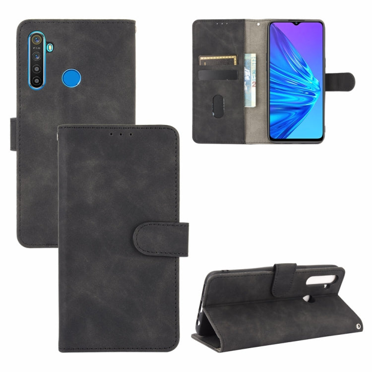 For OPPO Realme 5 Pro / Realme Q Solid Color Skin Feel Magnetic Buckle Horizontal Flip Calf Texture PU Leather Case with Holder & Card Slots & Wallet