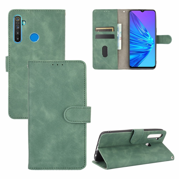 For OPPO Realme 5 Pro / Realme Q Solid Color Skin Feel Magnetic Buckle Horizontal Flip Calf Texture PU Leather Case with Holder & Card Slots & Wallet