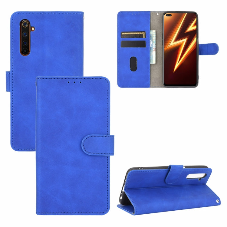 For OPPO Realme 6 Pro Solid Color Skin Feel Magnetic Buckle Horizontal Flip Calf Texture PU Leather Case with Holder & Card Slots & Wallet