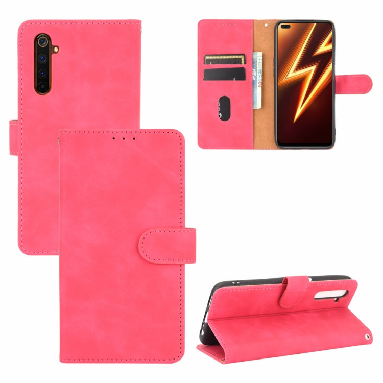 For OPPO Realme 6 Pro Solid Color Skin Feel Magnetic Buckle Horizontal Flip Calf Texture PU Leather Case with Holder & Card Slots & Wallet