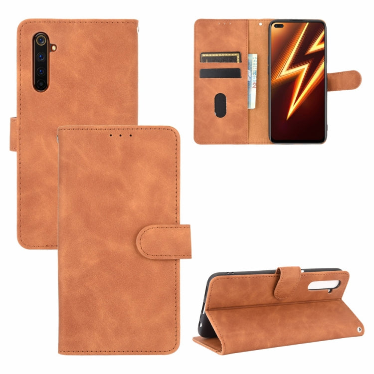 For OPPO Realme 6 Pro Solid Color Skin Feel Magnetic Buckle Horizontal Flip Calf Texture PU Leather Case with Holder & Card Slots & Wallet