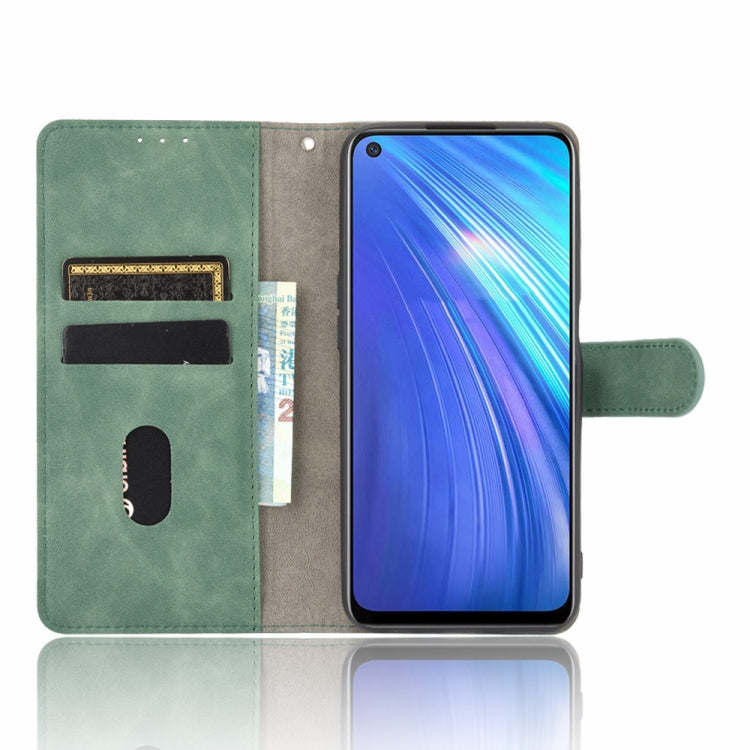 For OPPO Realme 6 Solid Color Skin Feel Magnetic Buckle Horizontal Flip Calf Texture PU Leather Case with Holder & Card Slots & Wallet