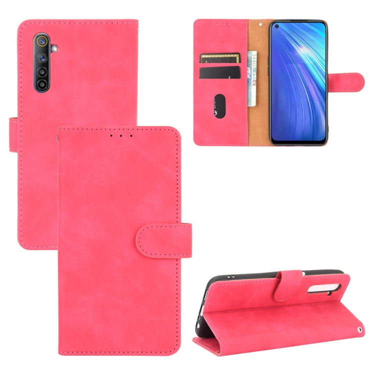 For OPPO Realme 6 Solid Color Skin Feel Magnetic Buckle Horizontal Flip Calf Texture PU Leather Case with Holder & Card Slots & Wallet
