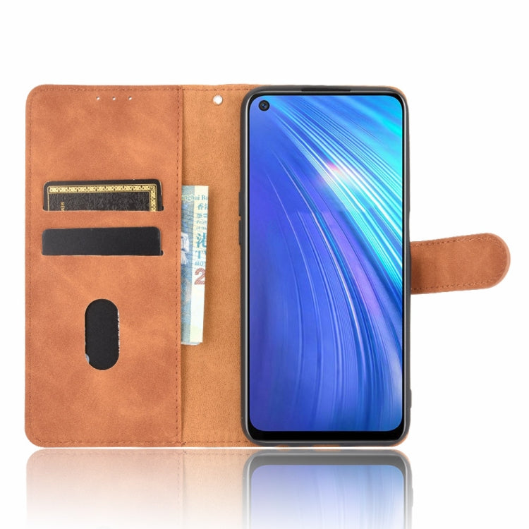 For OPPO Realme 6 Solid Color Skin Feel Magnetic Buckle Horizontal Flip Calf Texture PU Leather Case with Holder & Card Slots & Wallet