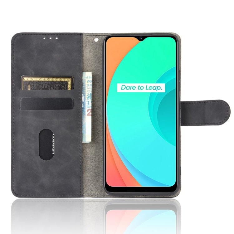 For OPPO Realme C11 Solid Color Skin Feel Magnetic Buckle Horizontal Flip Calf Texture PU Leather Case with Holder & Card Slots & Wallet