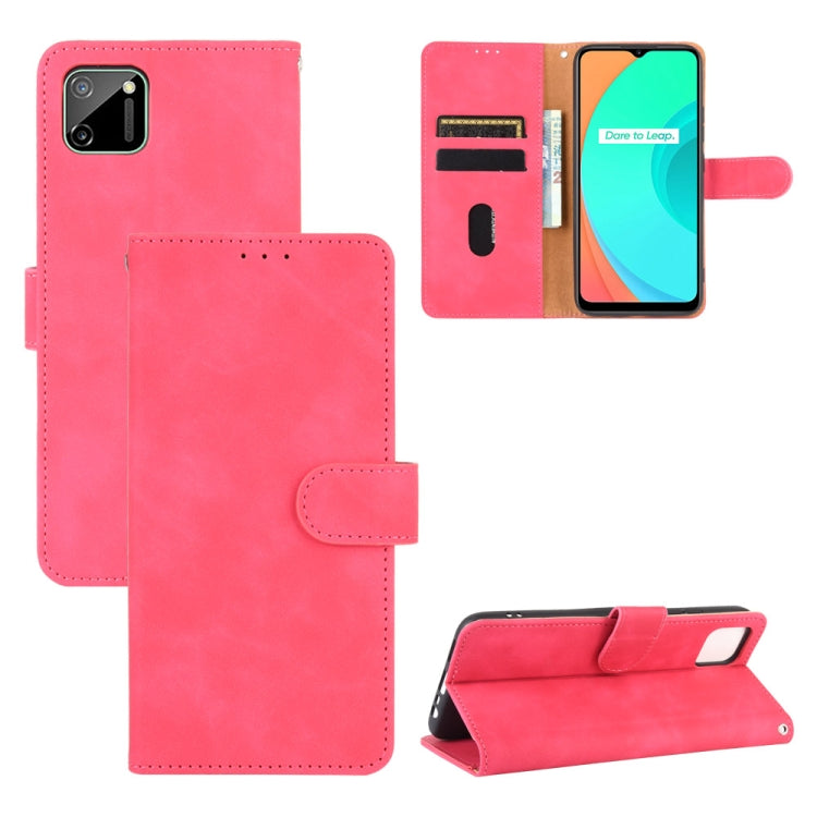 For OPPO Realme C11 Solid Color Skin Feel Magnetic Buckle Horizontal Flip Calf Texture PU Leather Case with Holder & Card Slots & Wallet