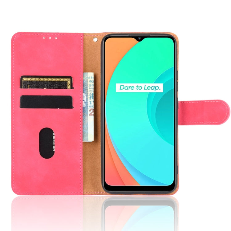 For OPPO Realme C11 Solid Color Skin Feel Magnetic Buckle Horizontal Flip Calf Texture PU Leather Case with Holder & Card Slots & Wallet