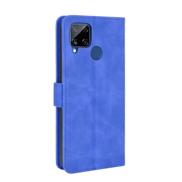 For OPPO Realme C15 Solid Color Skin Feel Magnetic Buckle Horizontal Flip Calf Texture PU Leather Case with Holder & Card Slots & Wallet