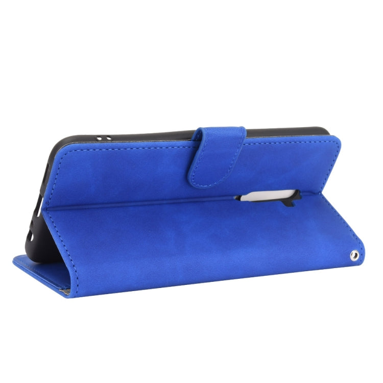 For OPPO Reno2 Z / F Solid Color Skin Feel Magnetic Buckle Horizontal Flip Calf Texture PU Leather Case with Holder & Card Slots & Wallet