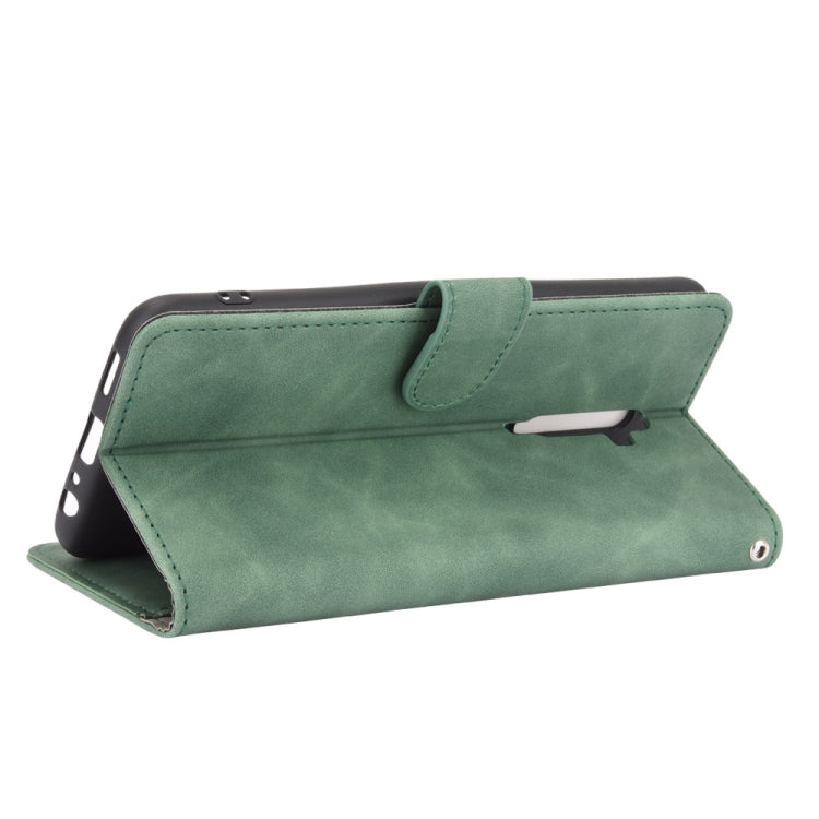 For OPPO Reno2 Z / F Solid Color Skin Feel Magnetic Buckle Horizontal Flip Calf Texture PU Leather Case with Holder & Card Slots & Wallet