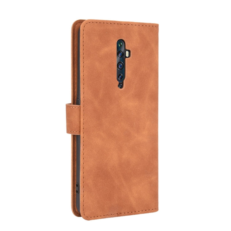 For OPPO Reno2 Z / F Solid Color Skin Feel Magnetic Buckle Horizontal Flip Calf Texture PU Leather Case with Holder & Card Slots & Wallet
