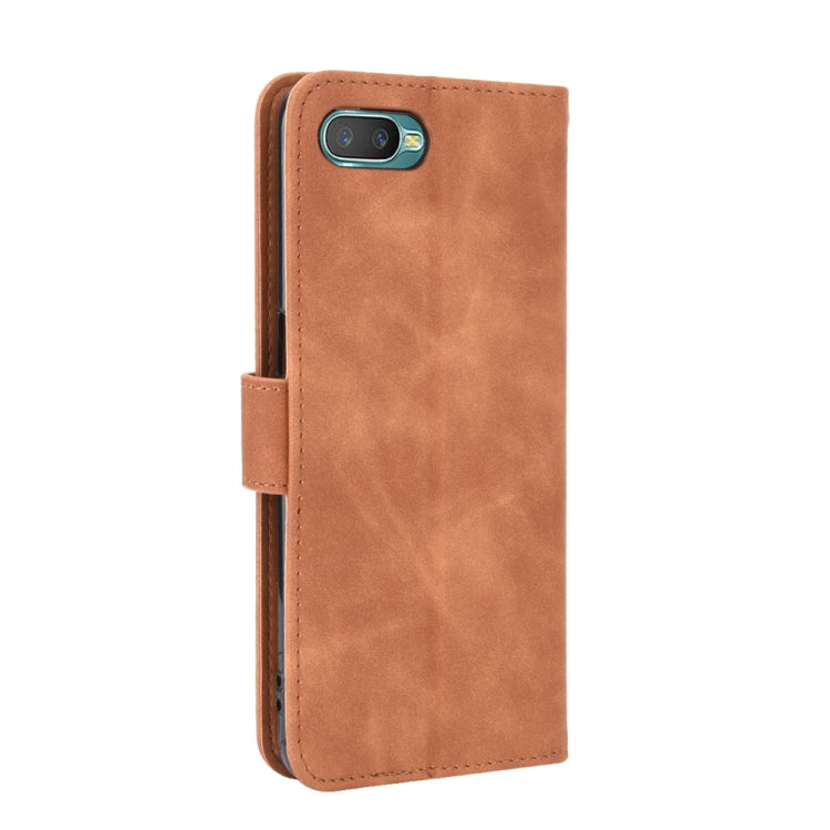 For OPPO Reno A Solid Color Skin Feel Magnetic Buckle Horizontal Flip Calf Texture PU Leather Case with Holder & Card Slots & Wallet