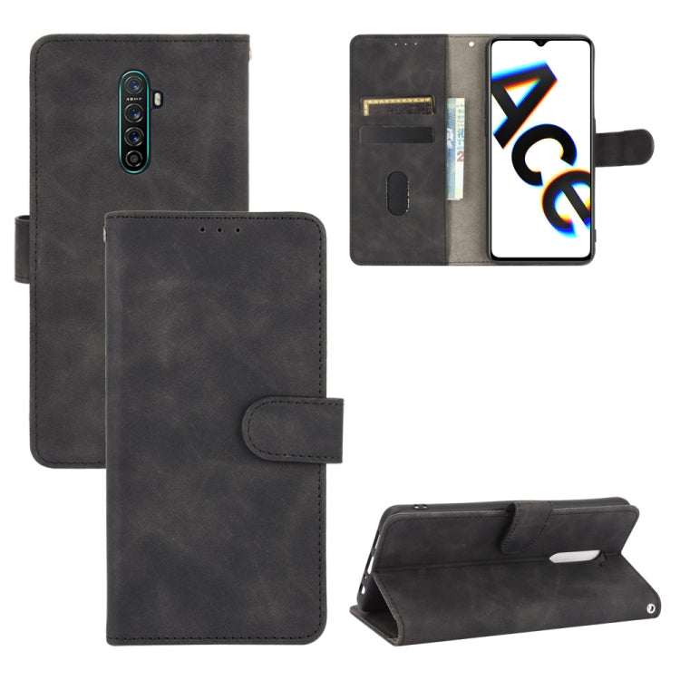 For OPPO Reno Ace / Realme X2 Pro Solid Color Skin Feel Magnetic Buckle Horizontal Flip Calf Texture PU Leather Case with Holder & Card Slots & Wallet