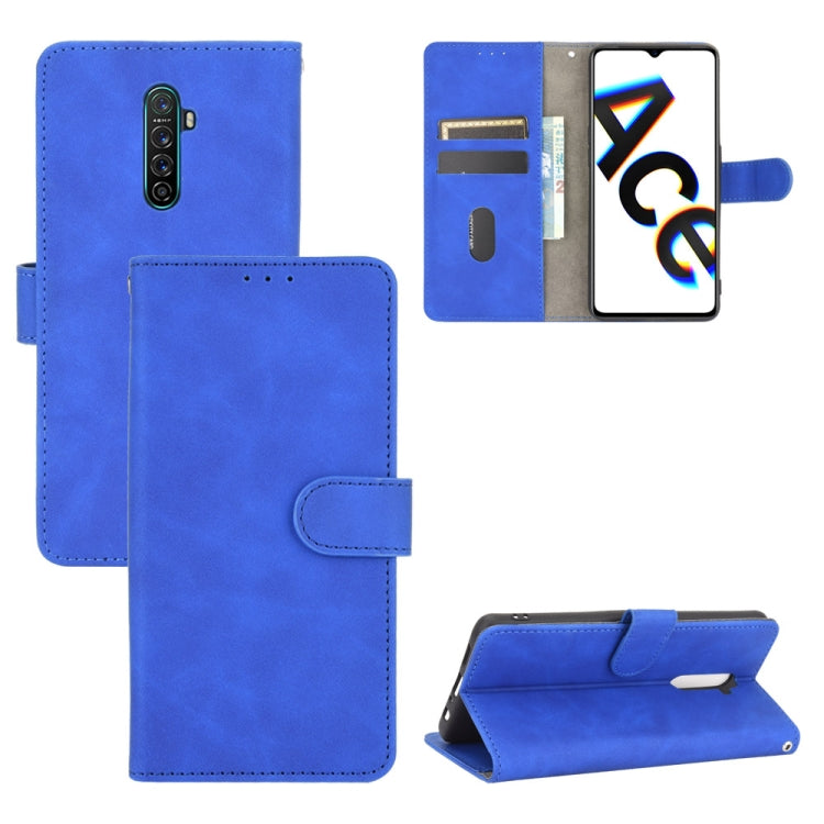 For OPPO Reno Ace / Realme X2 Pro Solid Color Skin Feel Magnetic Buckle Horizontal Flip Calf Texture PU Leather Case with Holder & Card Slots & Wallet