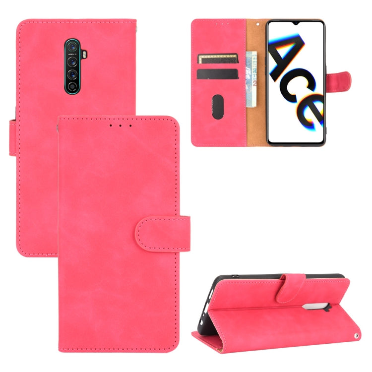 For OPPO Reno Ace / Realme X2 Pro Solid Color Skin Feel Magnetic Buckle Horizontal Flip Calf Texture PU Leather Case with Holder & Card Slots & Wallet