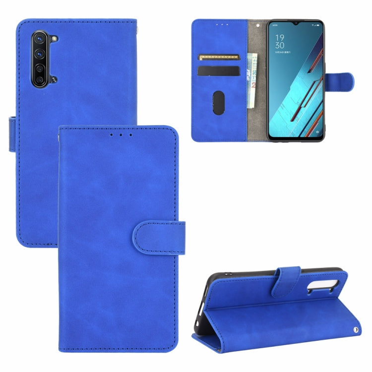For OPPO Reno3 5G / Find X2 Lite Solid Color Skin Feel Magnetic Buckle Horizontal Flip Calf Texture PU Leather Case with Holder & Card Slots & Wallet