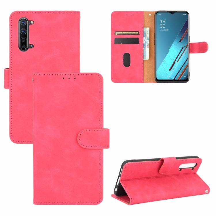 For OPPO Reno3 5G / Find X2 Lite Solid Color Skin Feel Magnetic Buckle Horizontal Flip Calf Texture PU Leather Case with Holder & Card Slots & Wallet