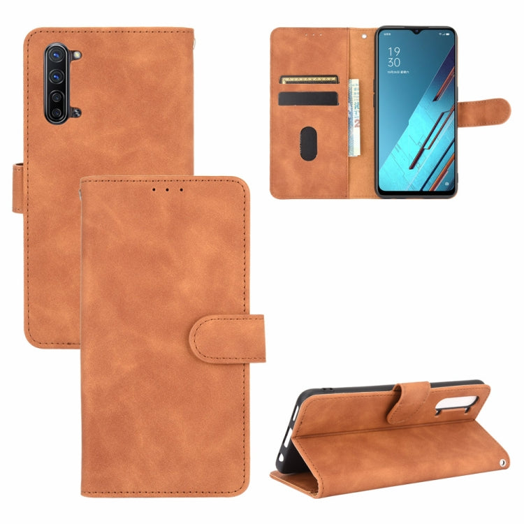 For OPPO Reno3 5G / Find X2 Lite Solid Color Skin Feel Magnetic Buckle Horizontal Flip Calf Texture PU Leather Case with Holder & Card Slots & Wallet