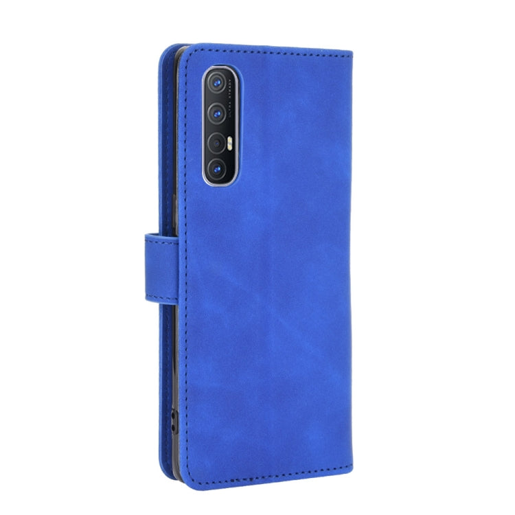 For OPPO Reno3 5G (Japanese Version) Solid Color Skin Feel Magnetic Buckle Horizontal Flip Calf Texture PU Leather Case with Holder & Card Slots & Wallet