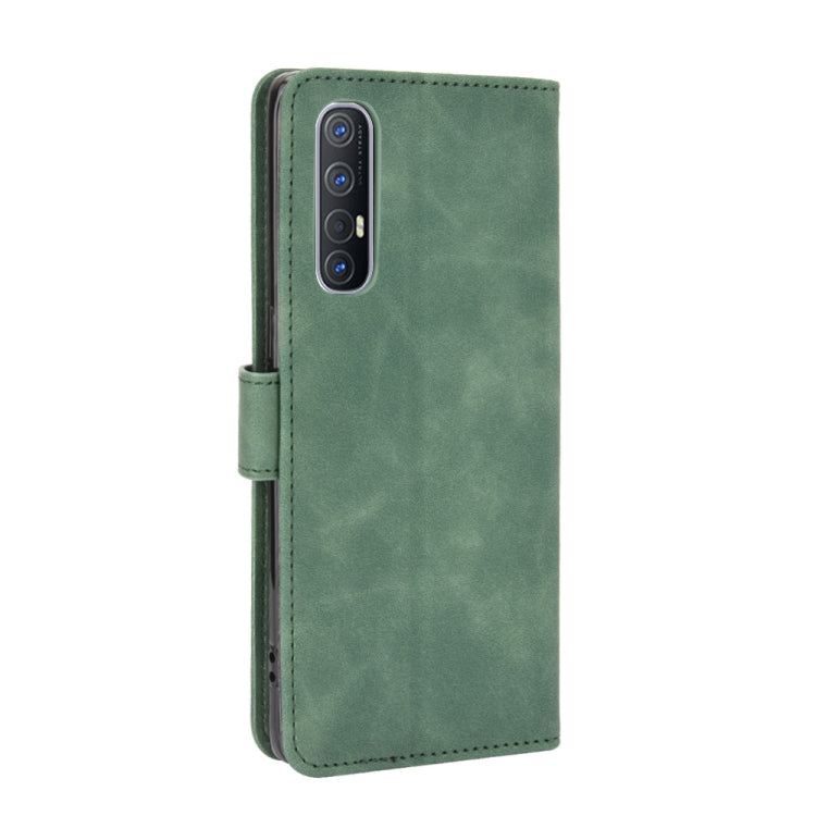 For OPPO Reno3 5G (Japanese Version) Solid Color Skin Feel Magnetic Buckle Horizontal Flip Calf Texture PU Leather Case with Holder & Card Slots & Wallet