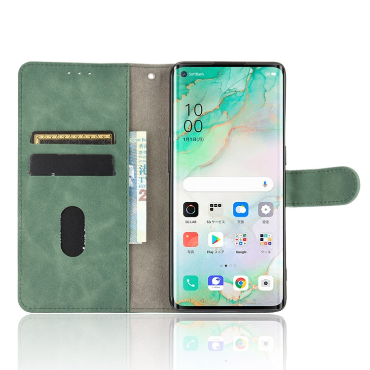 For OPPO Reno3 5G (Japanese Version) Solid Color Skin Feel Magnetic Buckle Horizontal Flip Calf Texture PU Leather Case with Holder & Card Slots & Wallet