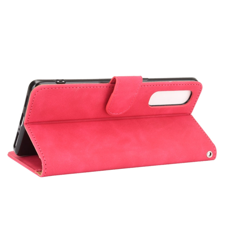 For OPPO Reno3 5G (Japanese Version) Solid Color Skin Feel Magnetic Buckle Horizontal Flip Calf Texture PU Leather Case with Holder & Card Slots & Wallet