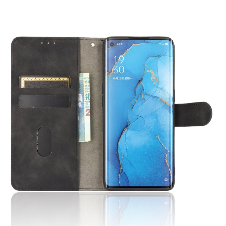 For OPPO Reno3 Pro 5G Solid Color Skin Feel Magnetic Buckle Horizontal Flip Calf Texture PU Leather Case with Holder & Card Slots & Wallet