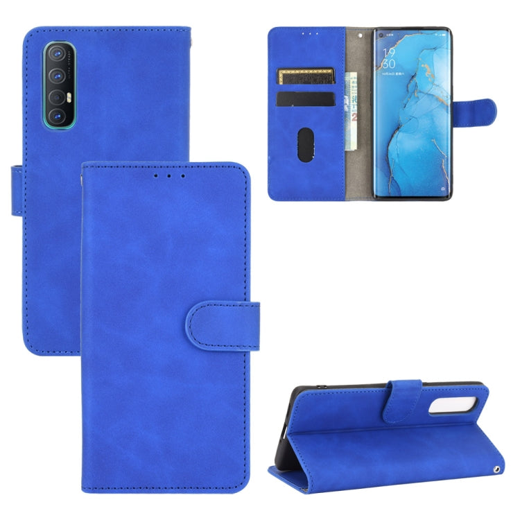 For OPPO Reno3 Pro 5G Solid Color Skin Feel Magnetic Buckle Horizontal Flip Calf Texture PU Leather Case with Holder & Card Slots & Wallet