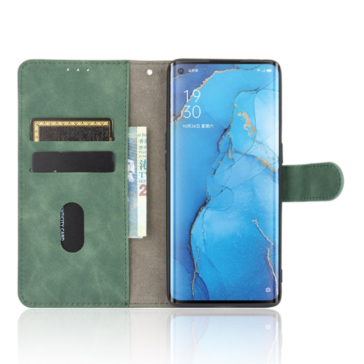 For OPPO Reno3 Pro 5G Solid Color Skin Feel Magnetic Buckle Horizontal Flip Calf Texture PU Leather Case with Holder & Card Slots & Wallet