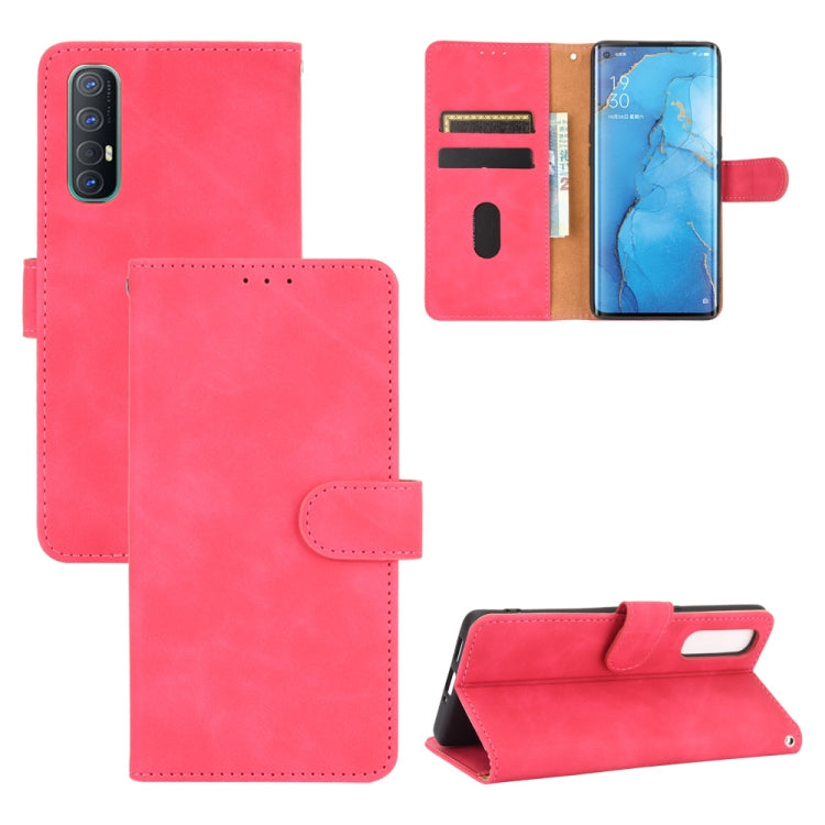 For OPPO Reno3 Pro 5G Solid Color Skin Feel Magnetic Buckle Horizontal Flip Calf Texture PU Leather Case with Holder & Card Slots & Wallet